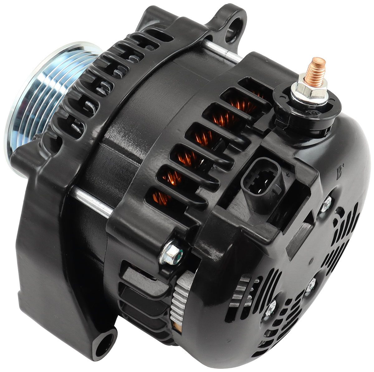 Aeroflow 185 AMP High Output Alternator - Black Finish Suit GM LS Non ECU Controlled