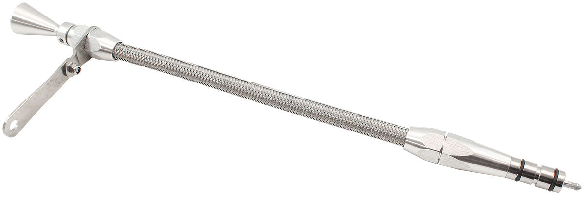 Aeroflow Subaru EJ Engine Dipstick - Silver Finish Stainless Steel Flexible Dipstick