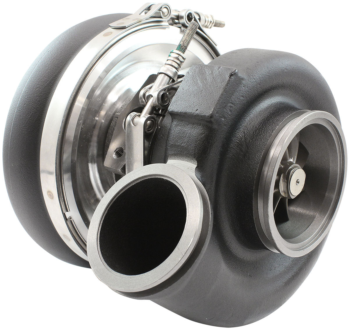 BOOSTED 6270 Conversion V-Band 0.85 Turbocharger 900HP, Hi Temp Black Finish External Wastegate, Conversion V-Band Inlet Flange, Conversion V-Band Exhaust Flange