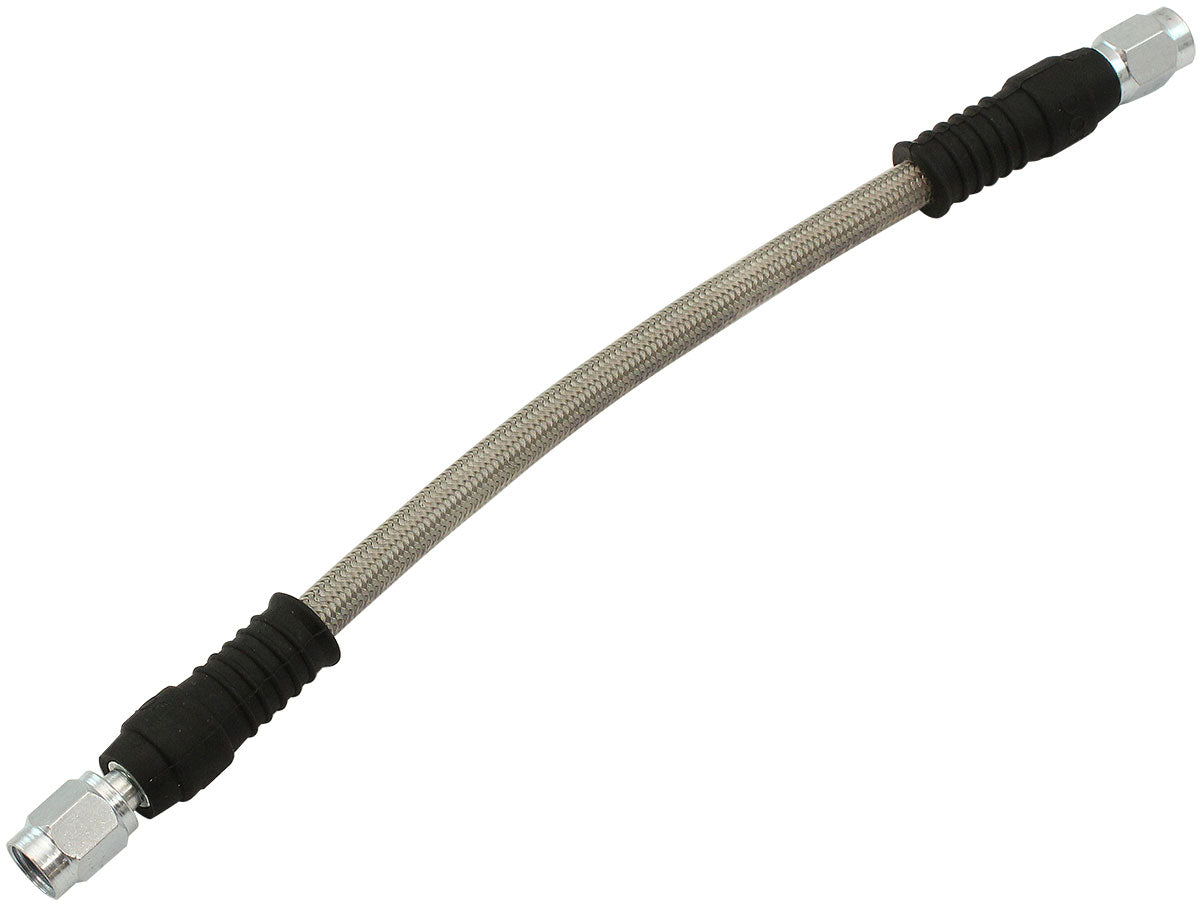 Aeroflow Premade S/S Teflon Brake Lines 9" Long, Straight Female -3AN to Straight Female -3AN
