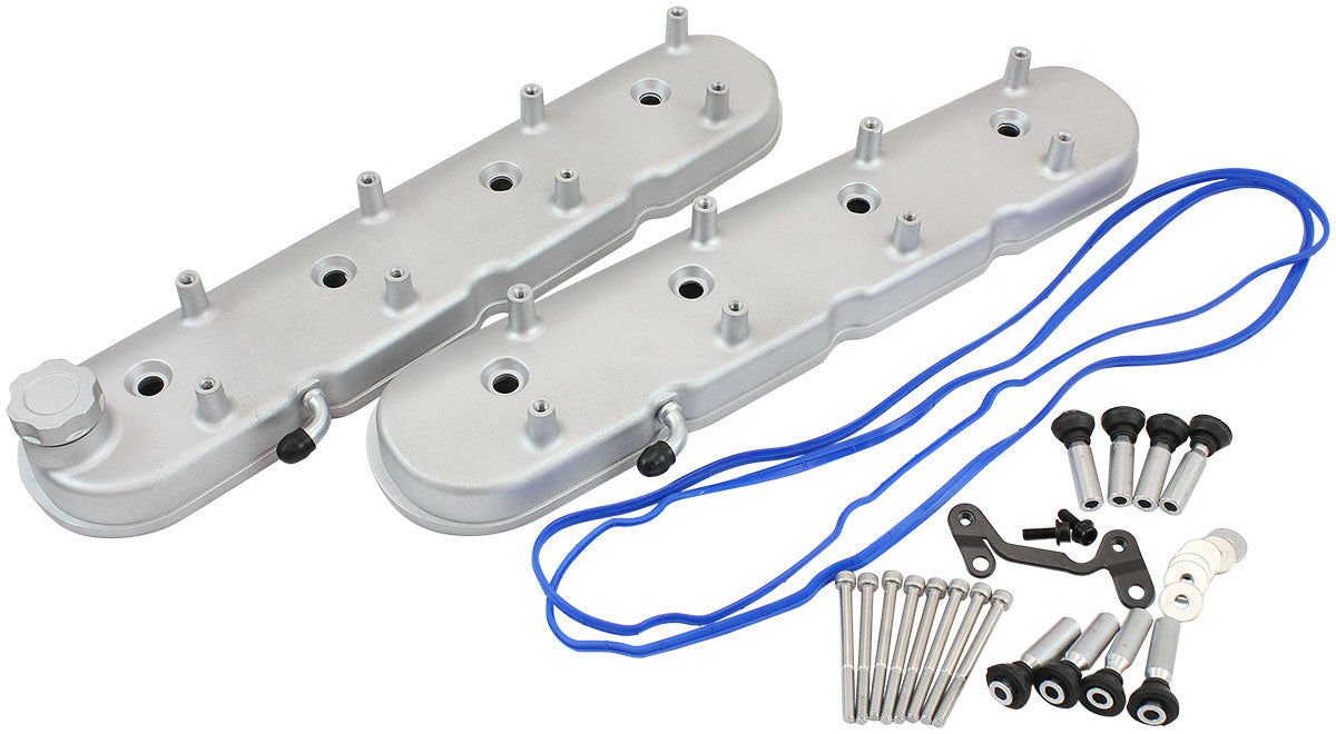 Aeroflow Valve Cover Set, Standard Height, Natural Cast Finish Suit GM LS Series Engines. Factory Position Coil Mounts