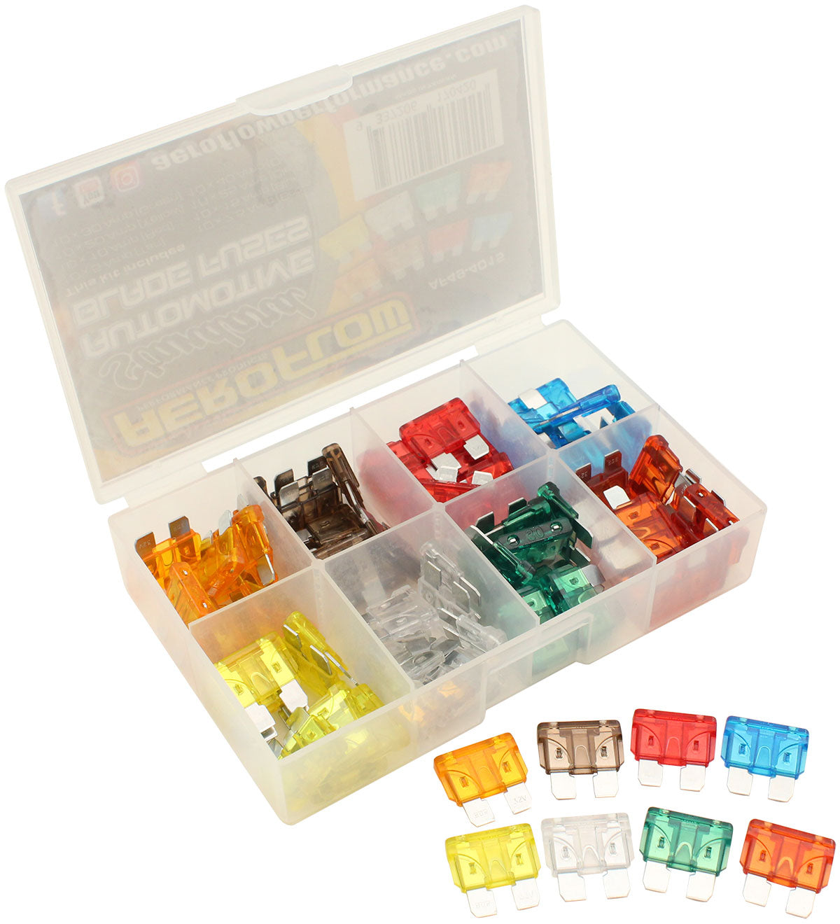 Aeroflow Bulk Multi Pack Standard Blade Fuses – 90 Pieces 10 of Each 5 AMP up to 40 AMP Fuses Included