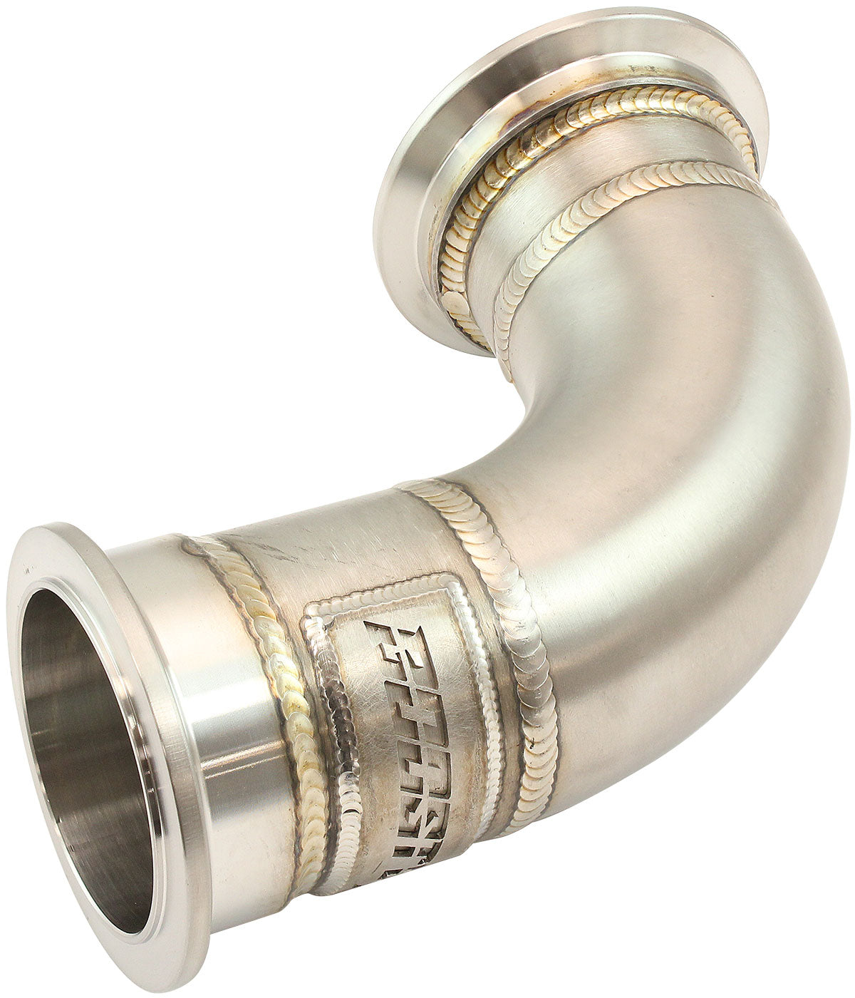 Aeroflow GM LS Twin Turbo Long Turn Up Adapter Stainless Steel Manifold 2.5" V-Band and AF8080-1016 Flange, Sold Individually