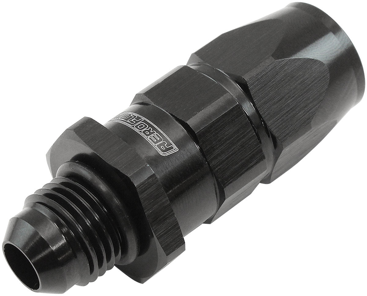 Aeroflow Male AN Swivel Straight Hose End -6AN to -6AN PTFE (Teflon®) Hose End Black Finish
