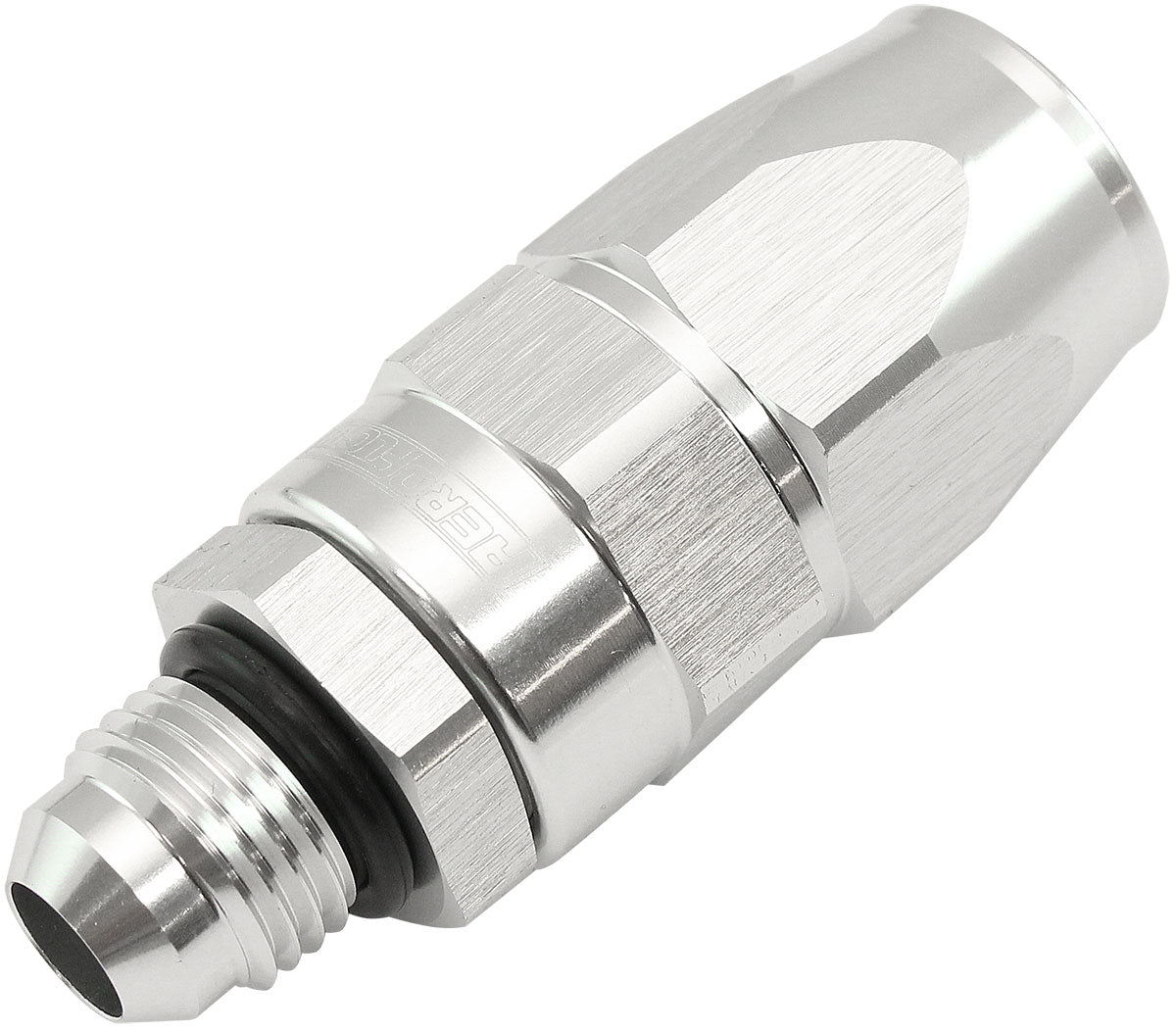 Aeroflow Male AN Swivel Straight Hose End -6AN to -8AN PTFE (Teflon®) Hose End Silver Finish