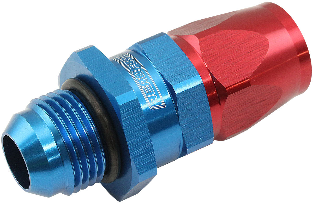 Aeroflow Male AN Swivel Straight Hose End -10AN to -10AN PTFE (Teflon®) Hose End Blue/Red Finish