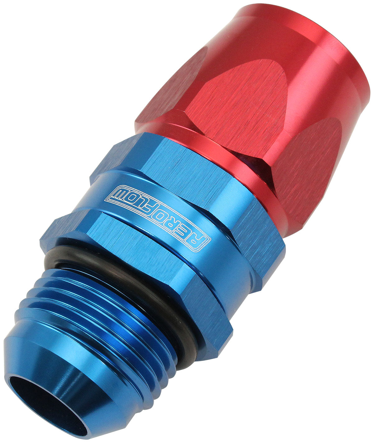 Aeroflow Male AN Swivel Straight Hose End -12AN to -12AN PTFE (Teflon®) Hose End Blue/Red Finish