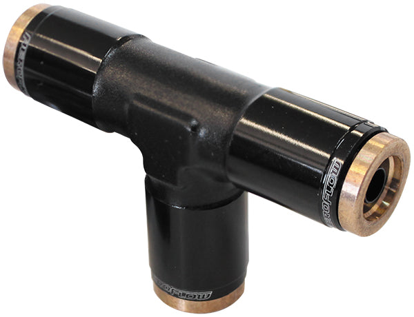 120 Series 3/16" Push to Connect Tee Fitting Black Finish. Suits 120 Series Nylon Hose
