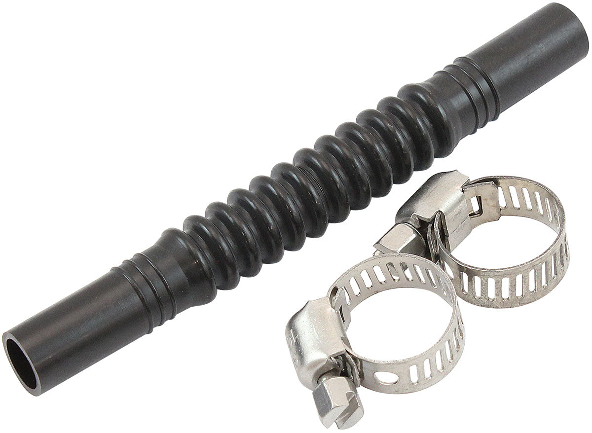 Aeroflow In-Tank 5/16" (8mm) Flexible Nylon Fuel Hose - 100mm Length Corrugated Design, includes two stainless steel clamps