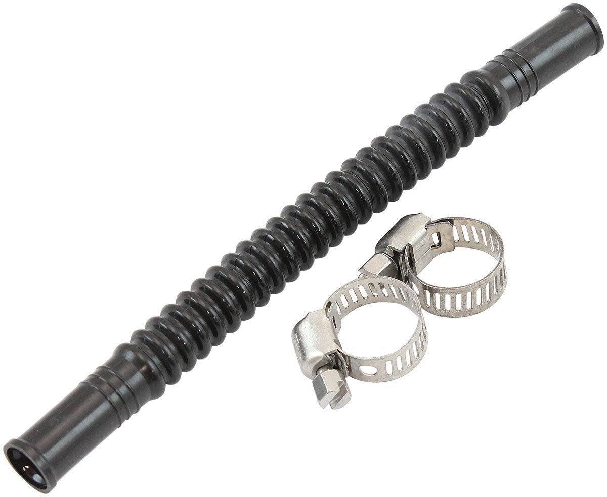 Aeroflow In-Tank 5/16" (8mm) Flexible Nylon Fuel Hose - 150mm Length Corrugated Design, includes two stainless steel clamps