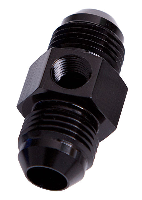 Straight Male to Male with 1/8" Port -3AN Black Finish