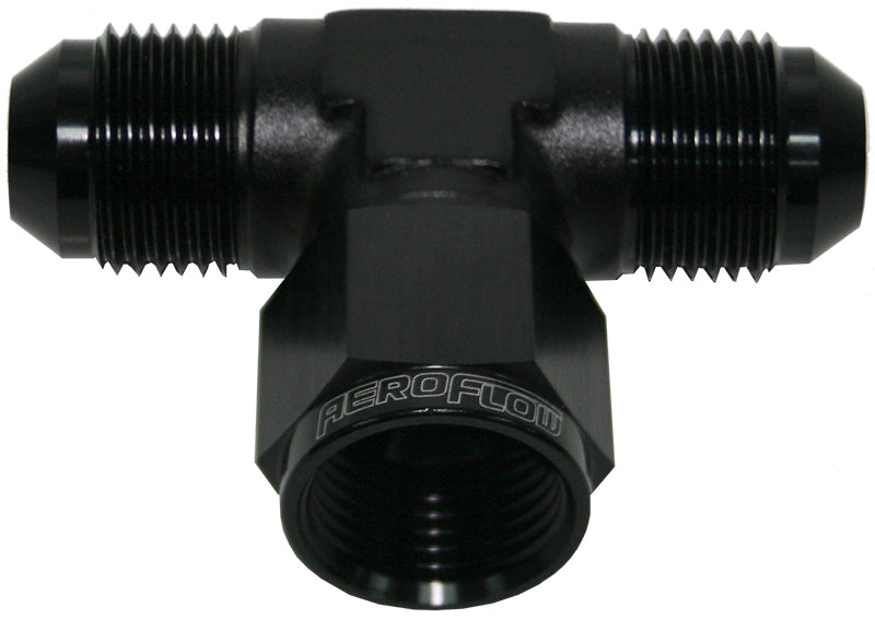 AN Tee Female Swivel On Side -6AN Black Finish