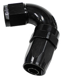 150 Series Taper One-Piece Full Flow Swivel 120° Hose End -10AN Black Finish. Suit 100 & 450 Series Hose