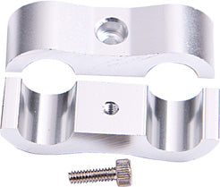 Billet Aluminium Dual Hose Separators 3/16" I.D., Silver Finish