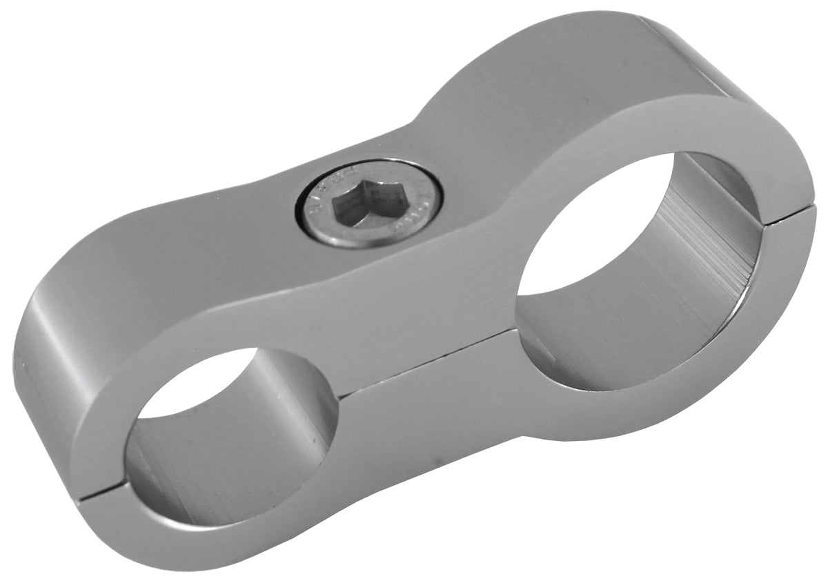 Stepped Billet Dual Hose Separator - Titanium Finish Suits -6 and -10 Braid Hose or -8 and -12 Teflon Hose