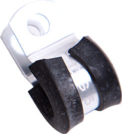 Cushioned P-Clamps 5/16" (8mm)I.D - Silver Finish Suits -4AN 200 Series. Sold As A 10 Pack