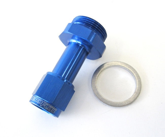 Carburettor Adapter - Female -6AN Blue Finish. Suit Holley