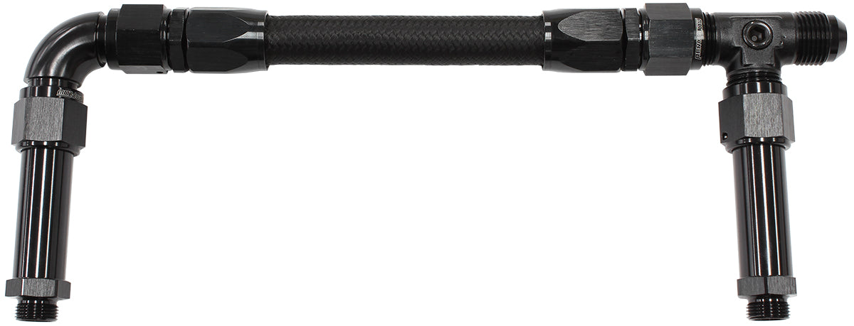 Carburettor Inlet Rail Kit -8AN Black Finish. Suits Barry Grant/Demon Dual Fuel Line