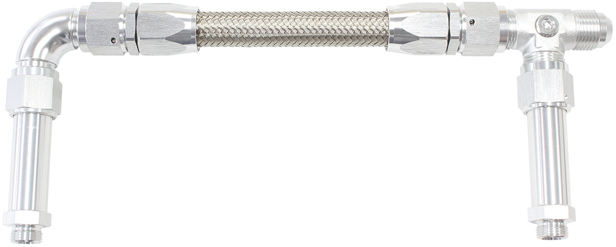 Carburettor Inlet Rail Kit -8AN Silver Finish. Suits Barry Grant/Demon Dual Fuel Line