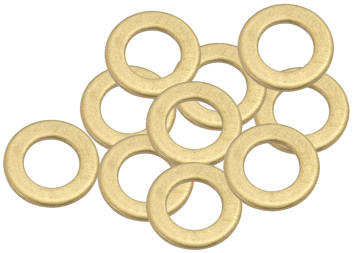 Metric Brass Washers 8mm I.D, 14mm O.D 10 Pack
