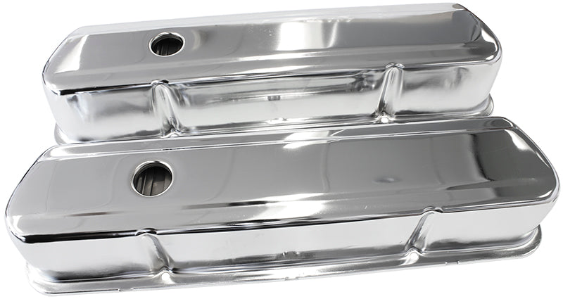 Chrome Steel Valve Covers Suit Holden 253-308 Without Aeroflow Logo