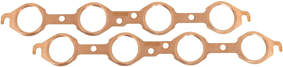 GM LS Round Port Copper Embossed Exhaust Gaskets Sold as a Pair, 1.750" Round Port Size