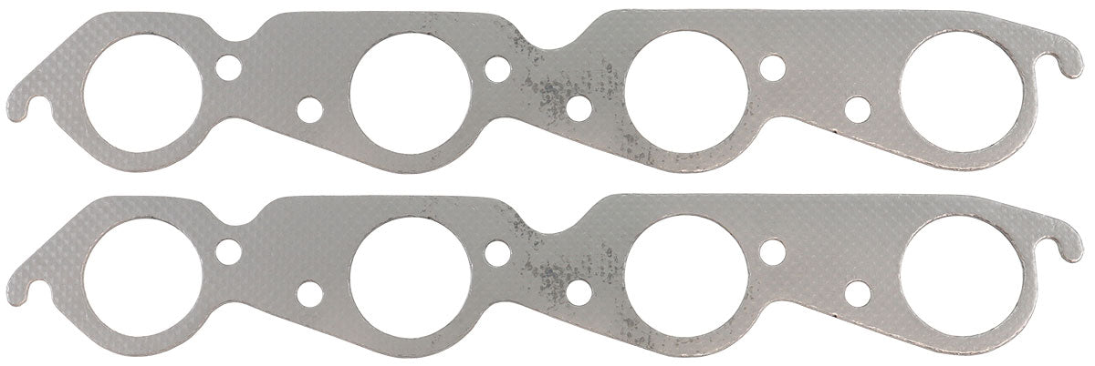 Aeroflow Big Block Chev 454 Perforated Steel Exhaust Gaskets 2.17" x 2.17" Round Port
