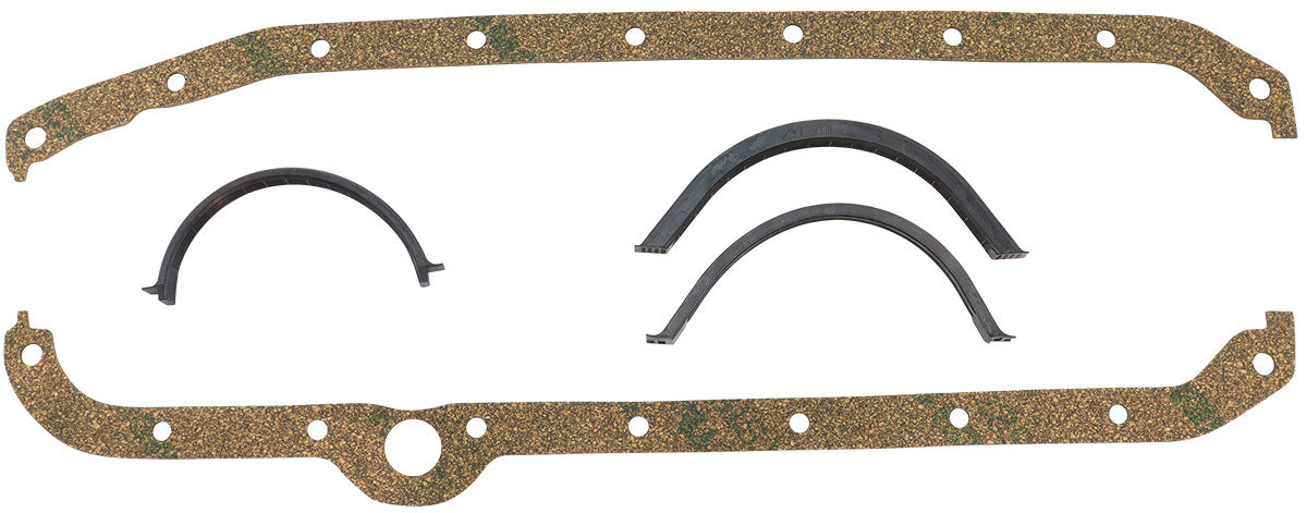 Aeroflow Cork Oil Pan Gasket Set Suit Small Block Chevy with Right Hand Dipstick & Thick/Thin Seal
