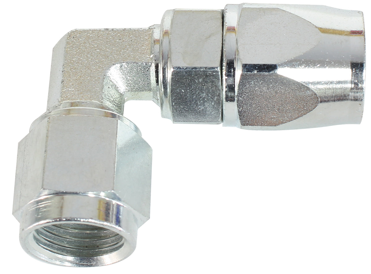 Zinc Coated Steel 90° Hose End -4AN to -4AN Suit 200 Series PTFE (Teflon) Hose