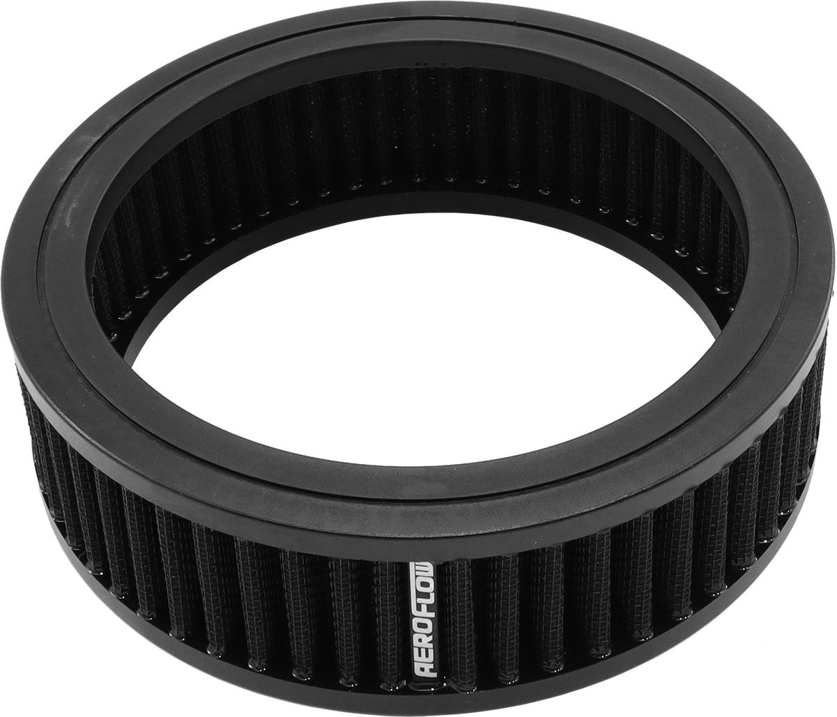 Aeroflow Replacement Round Air Filter Element 7" x 2", washable black cotton filter element