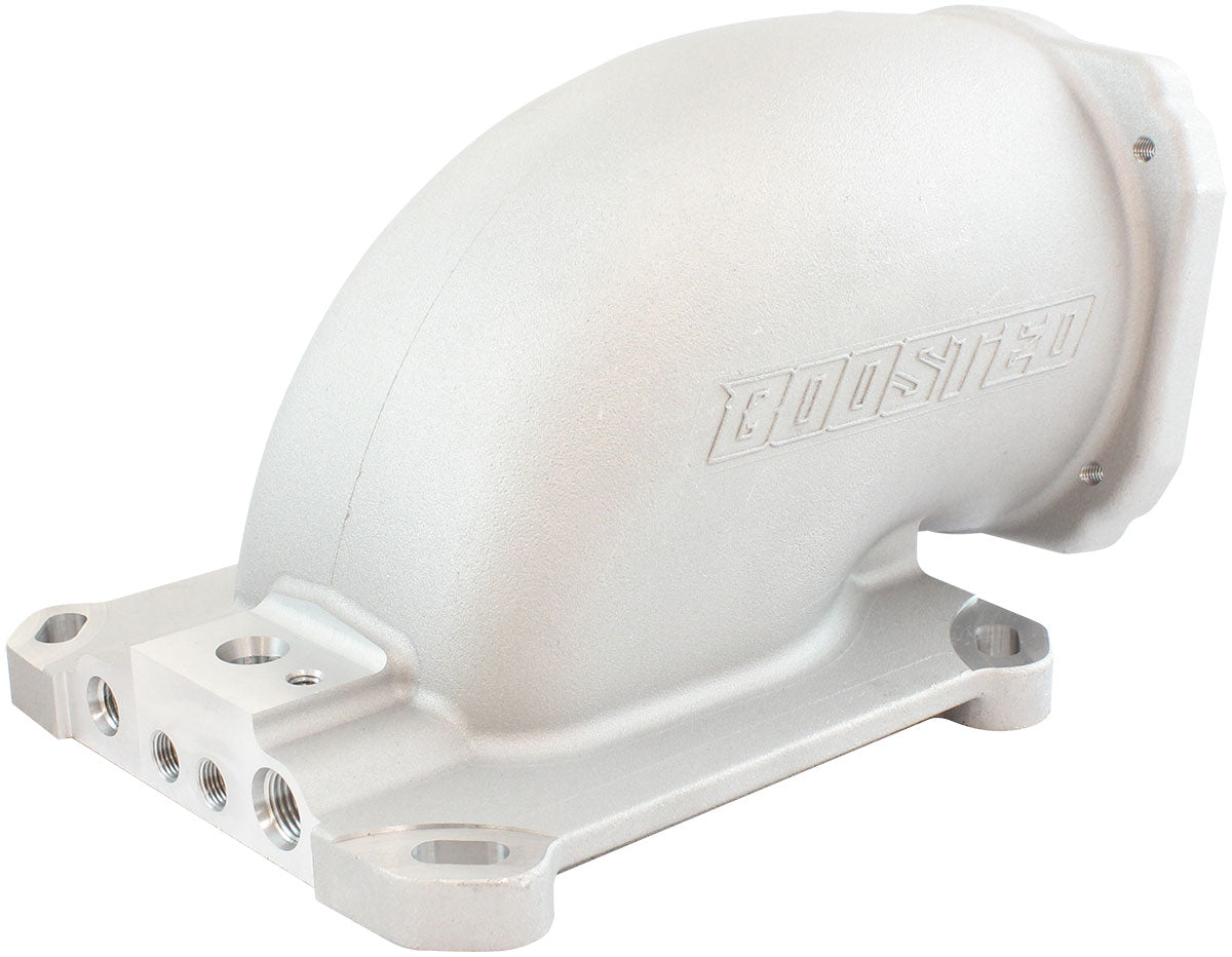 Cast EFI Throttle Body Elbow - Natural Cast Finish Suit 4150 / 4500 Flanges & GM LS 4 Bolt Throttle Body