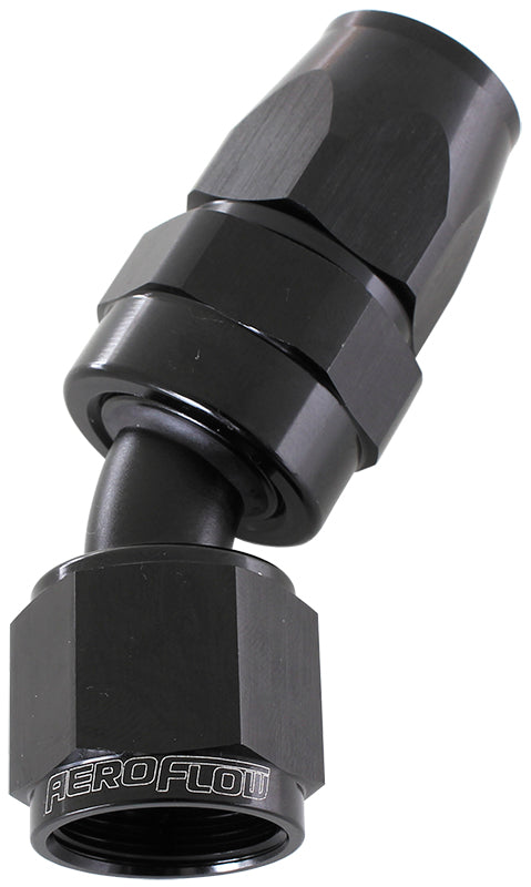 200 Series PTFE 30° Hose End -3AN Black Finish. Suits 200 & 250 Series Hose