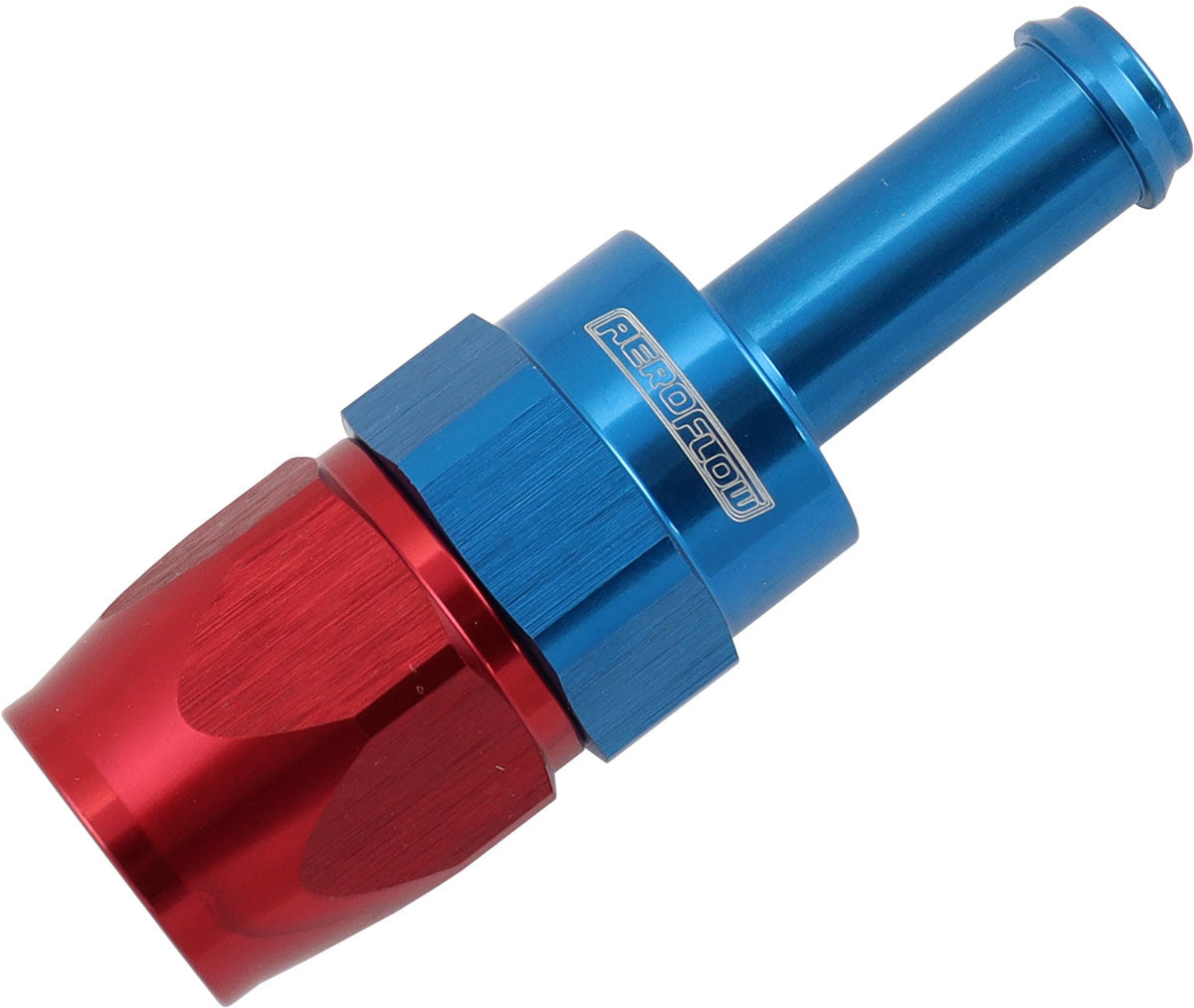 200 Series Teflon Style One Piece Straight Hose End -6AN to 3/8" Hose Barb Blue/Red Finish. Suits 200 & 250 Series Hose