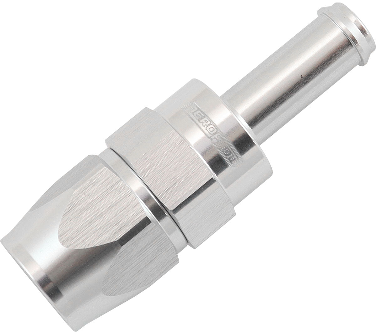 200 Series Teflon Style One Piece Straight Hose End -6AN to 3/8" Hose Barb Silver Finish. Suits 200 & 250 Series Hose