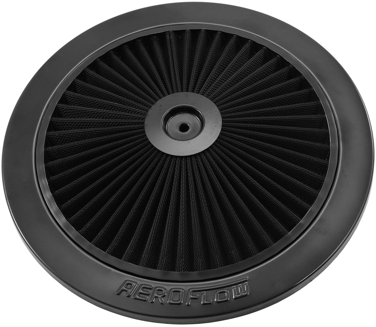 Aeroflow Black Full Flow Air Filter Top Plate 11" diameter, black washable cotton element