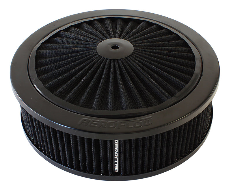 9" x 2-3/4" Air Filter Assembly, Black 5-1/8" Neck, Washable Cotton Element