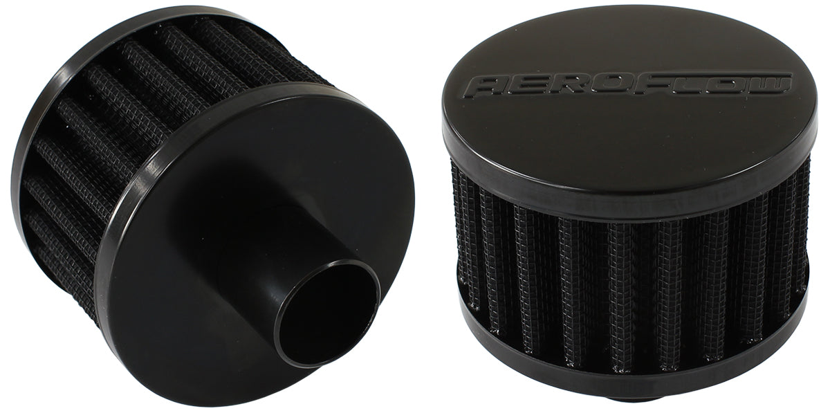 Black Push In Breather 3" (76mm) O.D. x 2" (50.8mm) High, fits 1" (25.4mm) diameter grommet