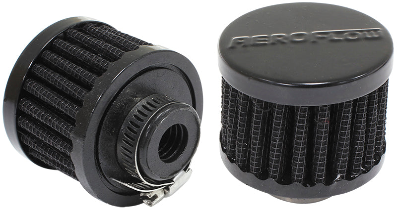 Black Clamp On Breather 2" (50.8mm) O.D. x 1-1/2" (38mm) High, 1/2" (12.7mm) Flange Inside Diameter