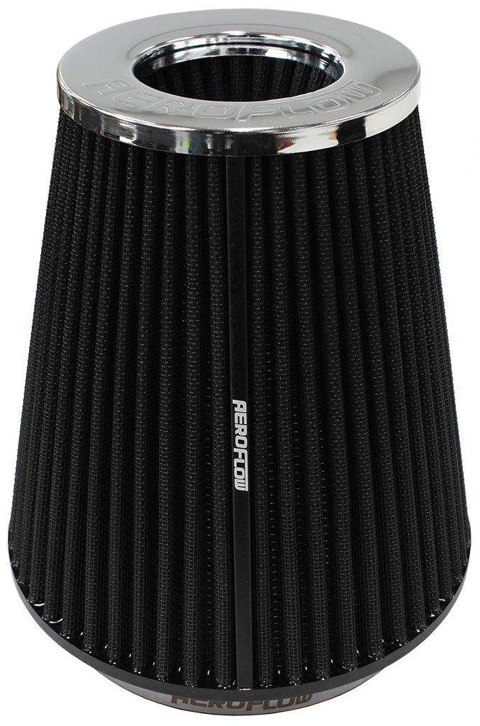 Universal 6" (153mm) Clamp-On Steel Top Inverted Tapered Pod Filter with Chrome End 8" (205mm) High x 7.6" (193mm) Base O.D x 4.7" (120mm) Top O.D