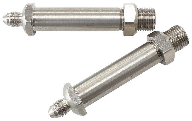 Stainless Steel Through Frame Fitting 2-3/8" Long, Male 1/8" NPT to -3AN