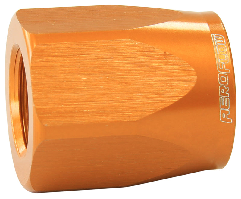 Taper Style Hose End Socket -6AN Gold Finish. Suits 100 & 450 Series Hose Ends