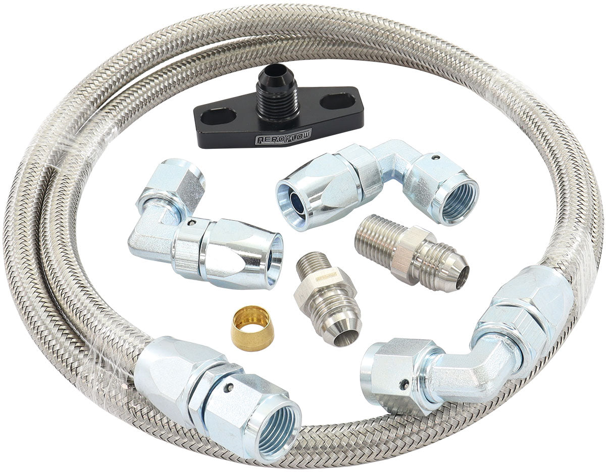 Universal -6AN Turbo Oil Line Kit Universal Fitment with NPT/BSP Fittings, 1m Length
