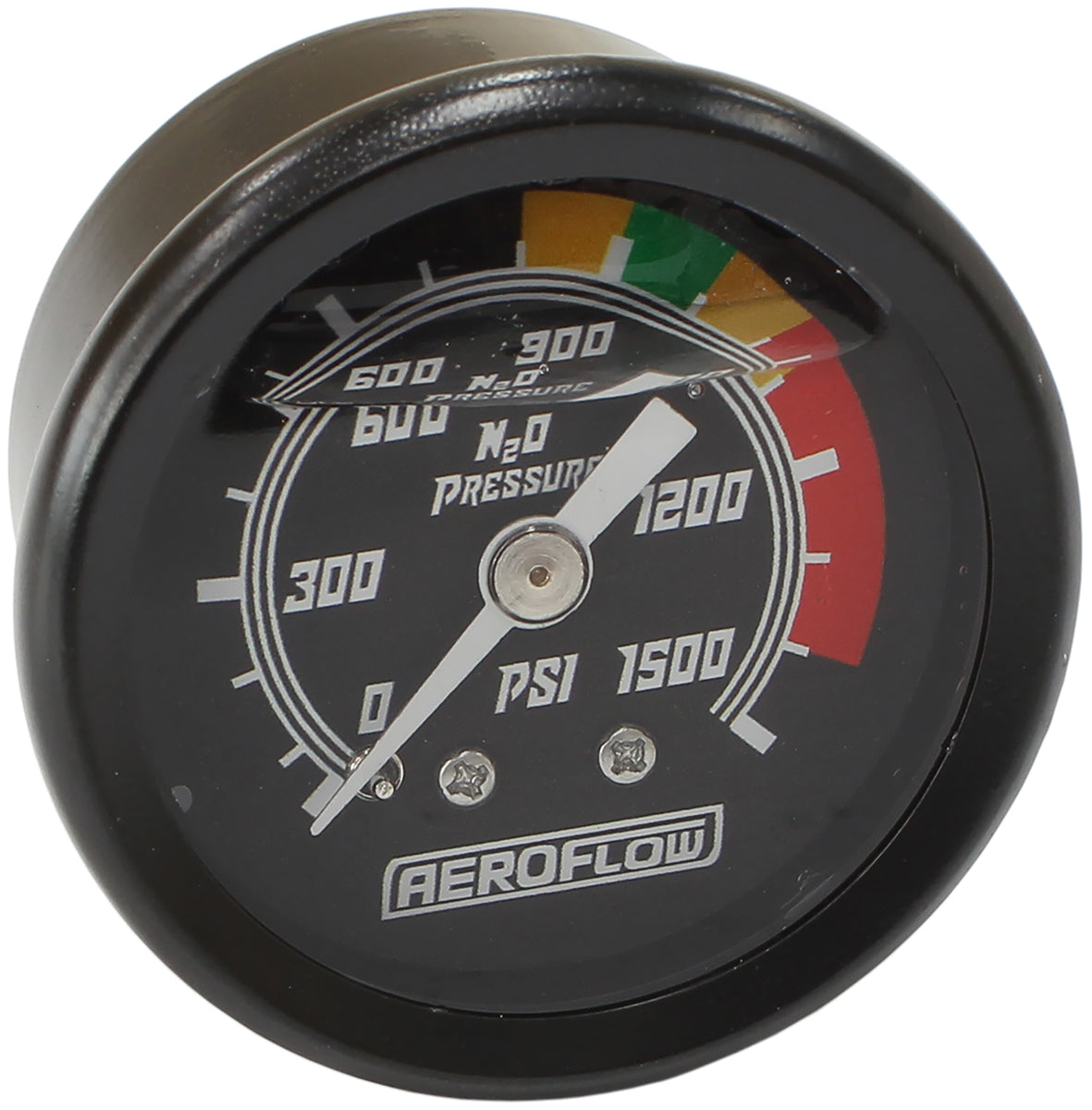 1-1/2" Nitrous Pressure Gauge 0-1500 psi, Black Face / WhitePointer