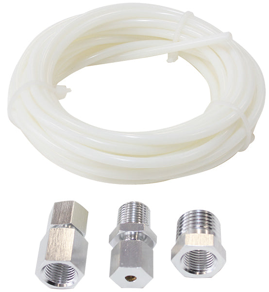 Complete 1/8" Dia. Nylon Tubing Kit Clear Tubing with Silver Fittings & Ferrules, 3.6m long