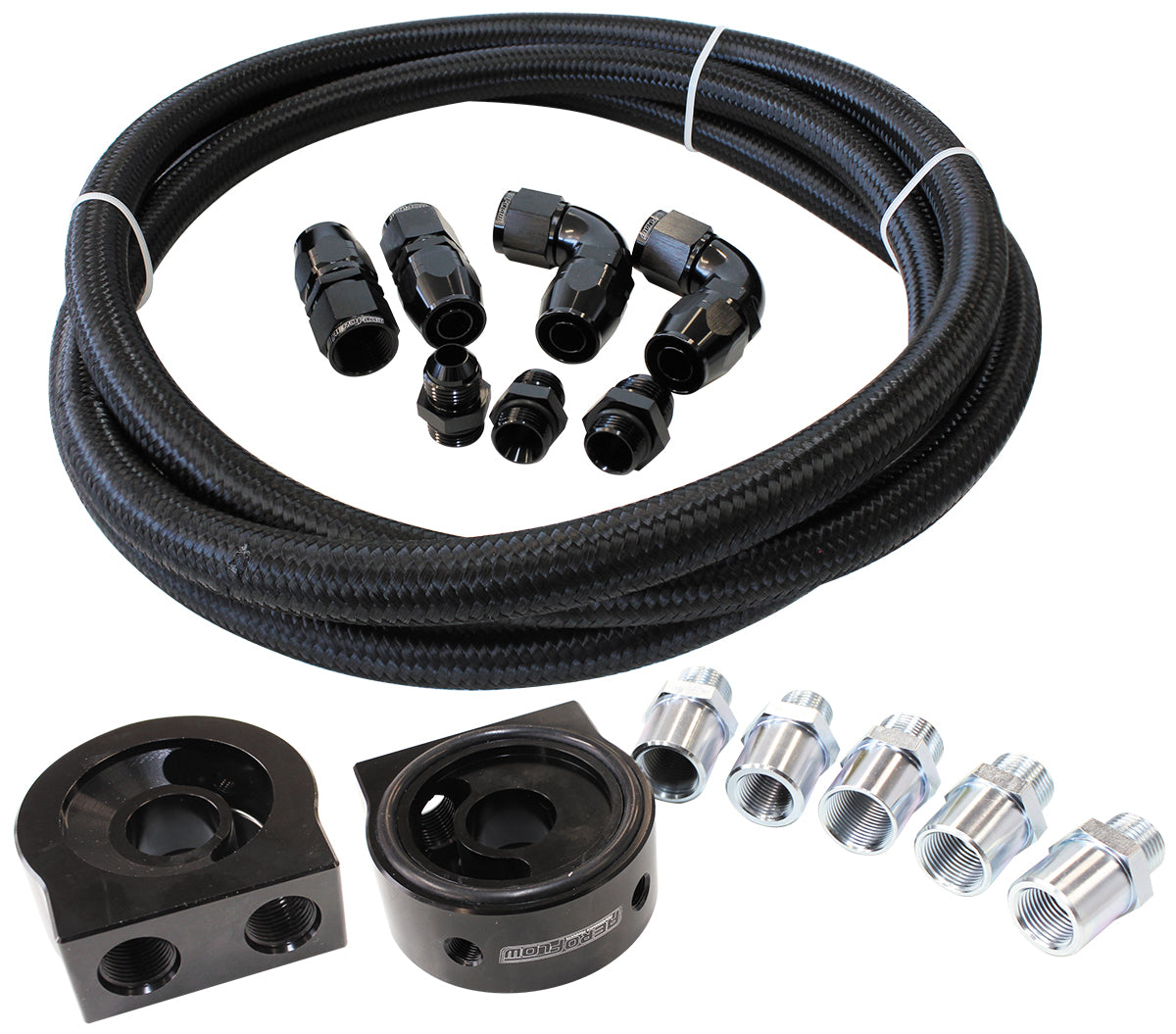 Universal Oil Cooler Line Kit 3m Braided Hose, universal oil filter sandwich plate