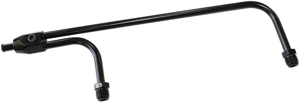 Black Steel Holley Fuel Line Suit Holley Vac Secondary, 8-21/32" between inlets, 3/8" tube diameter