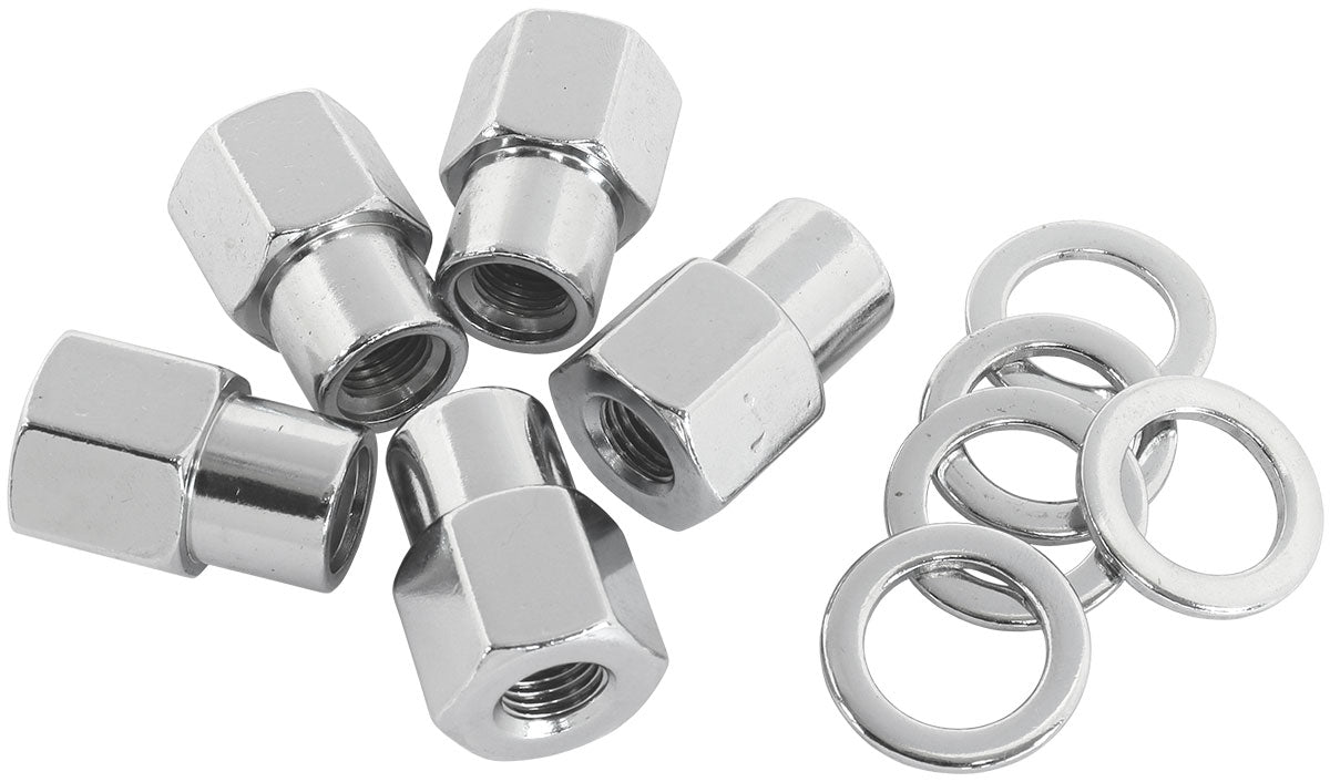 0.550" Shank OpenChrome Wheel Nuts - M12 x 1.50mm Pack of 5, Washer Seat with Shank