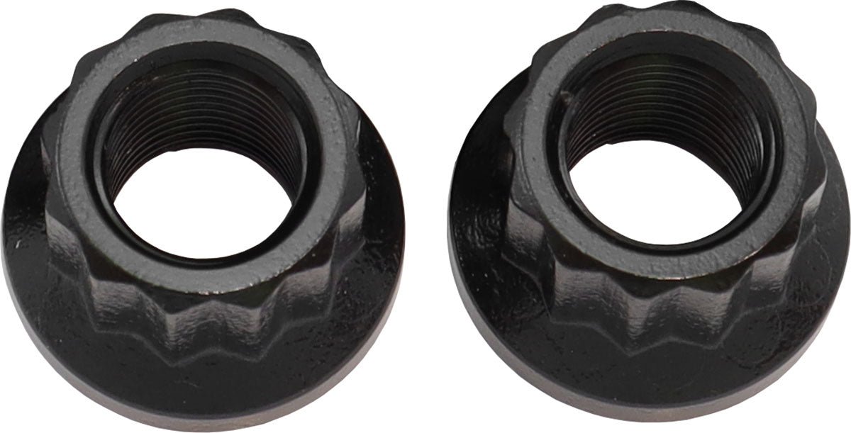 Aeroflow 12-Point Nuts, Chrome Moly Black Oxide, 2-Pack 1/2"-20 Thread, .958" O.D, 17mm Socket