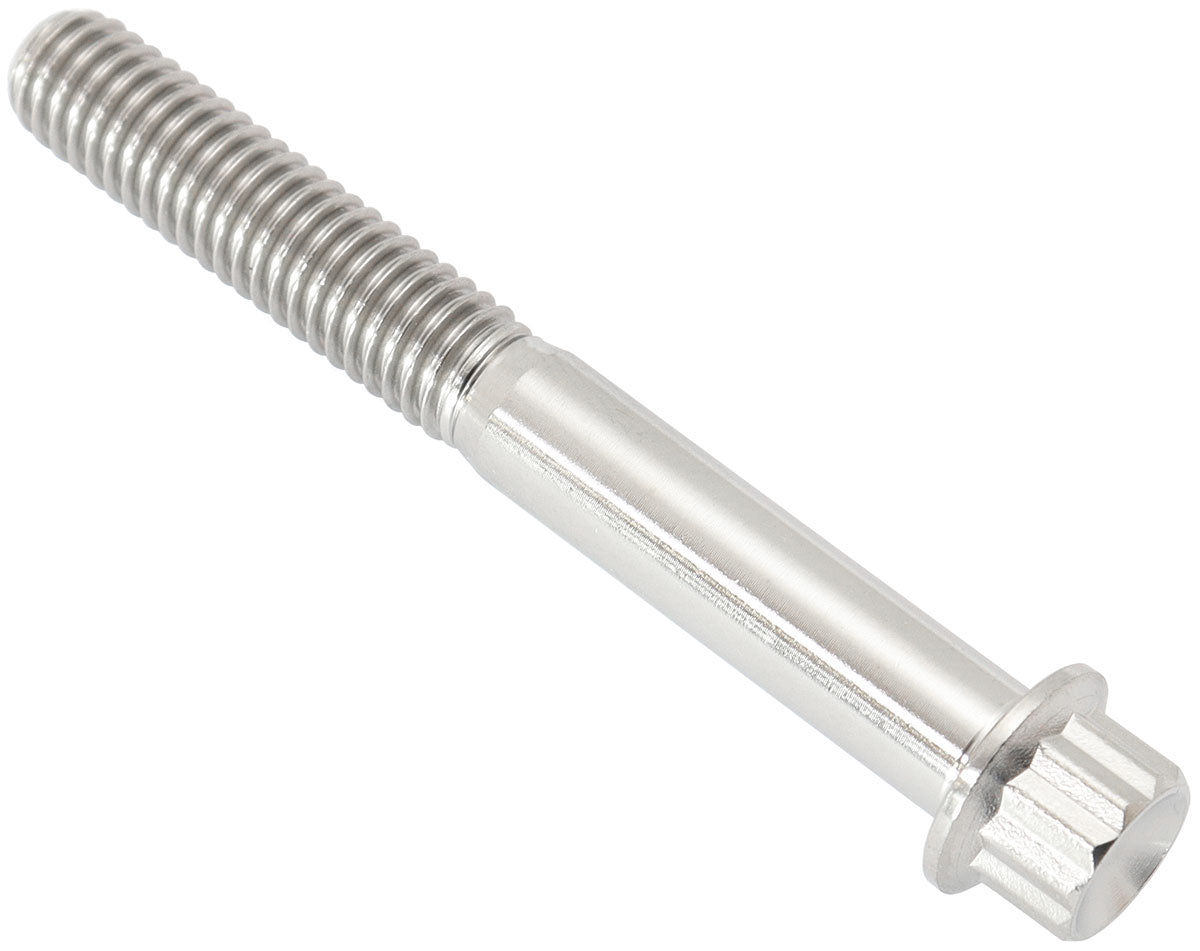 Aeroflow M6 x 1.00mm, UHL 50mm Titanium Bolt 12 Point Head, Natural Finish, Sold Single