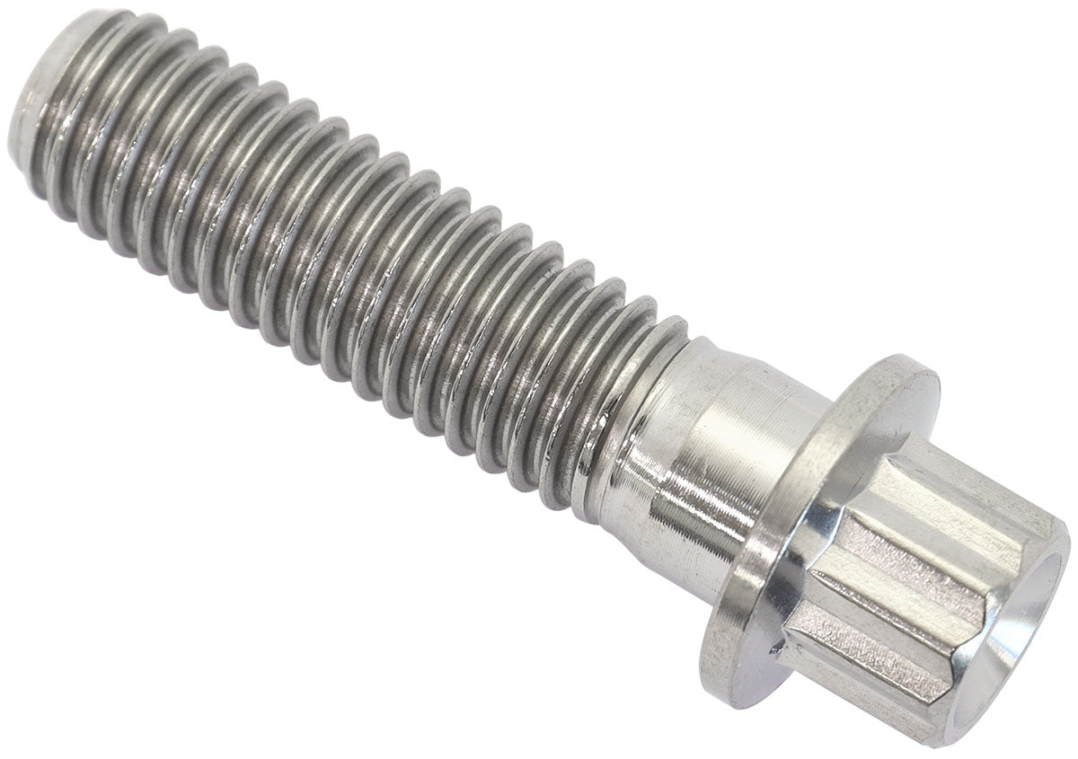 Aeroflow M8 x 1.25mm, UHL 30mm Titanium Bolt 12 Point Head, Natural Finish, Sold Single